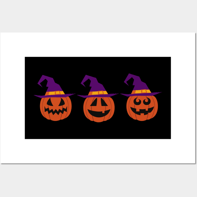 Creepy pumpkin halloween smile face Wall Art by Freia Print